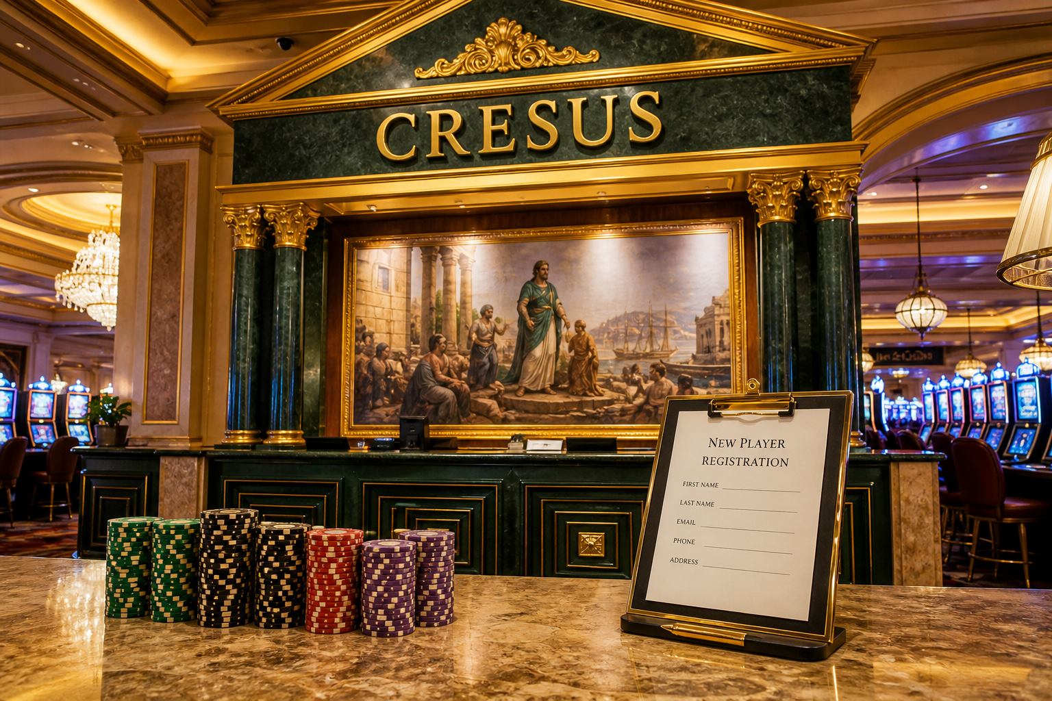Cresus Casino registration desk