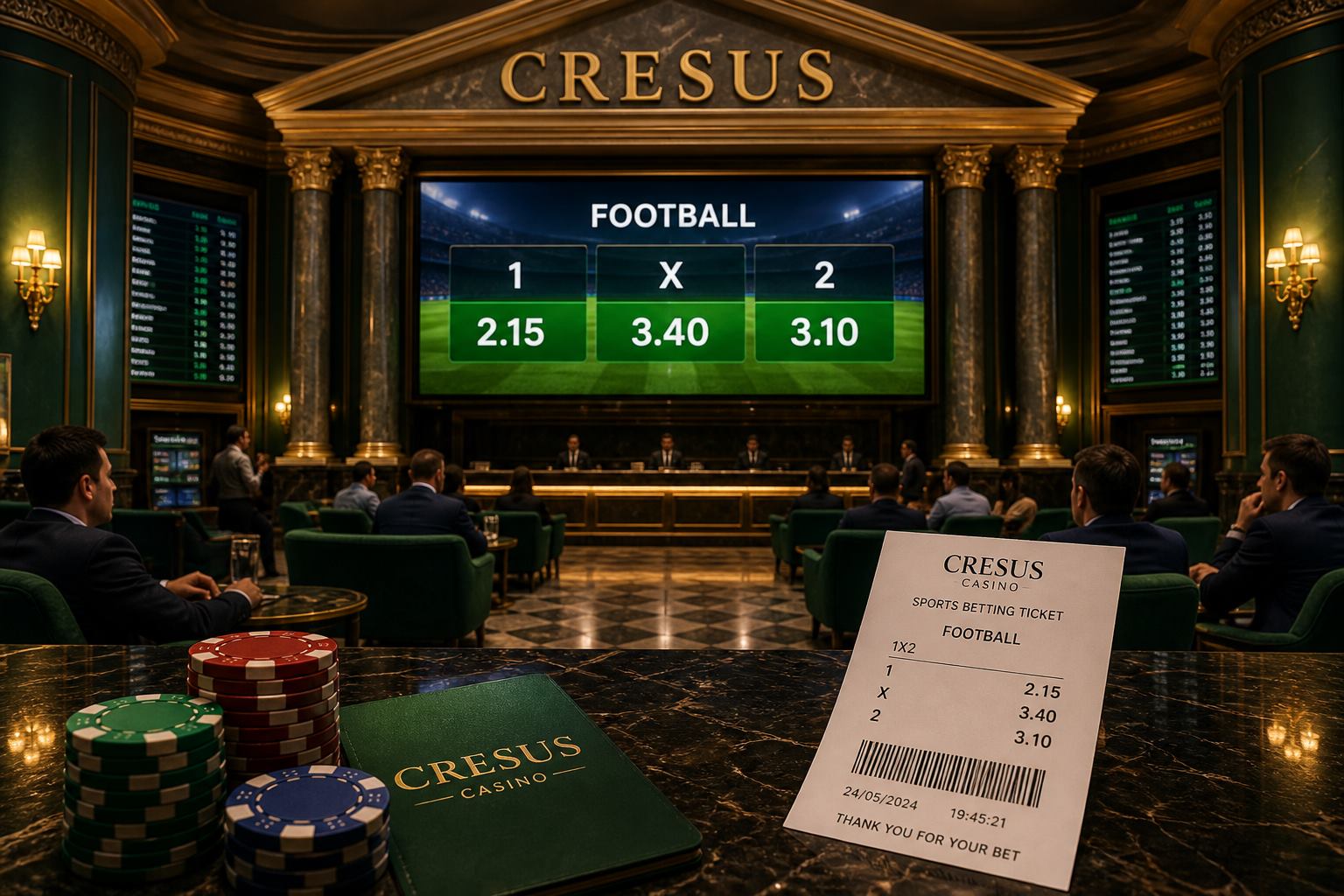Cresus Casino sportsbook board